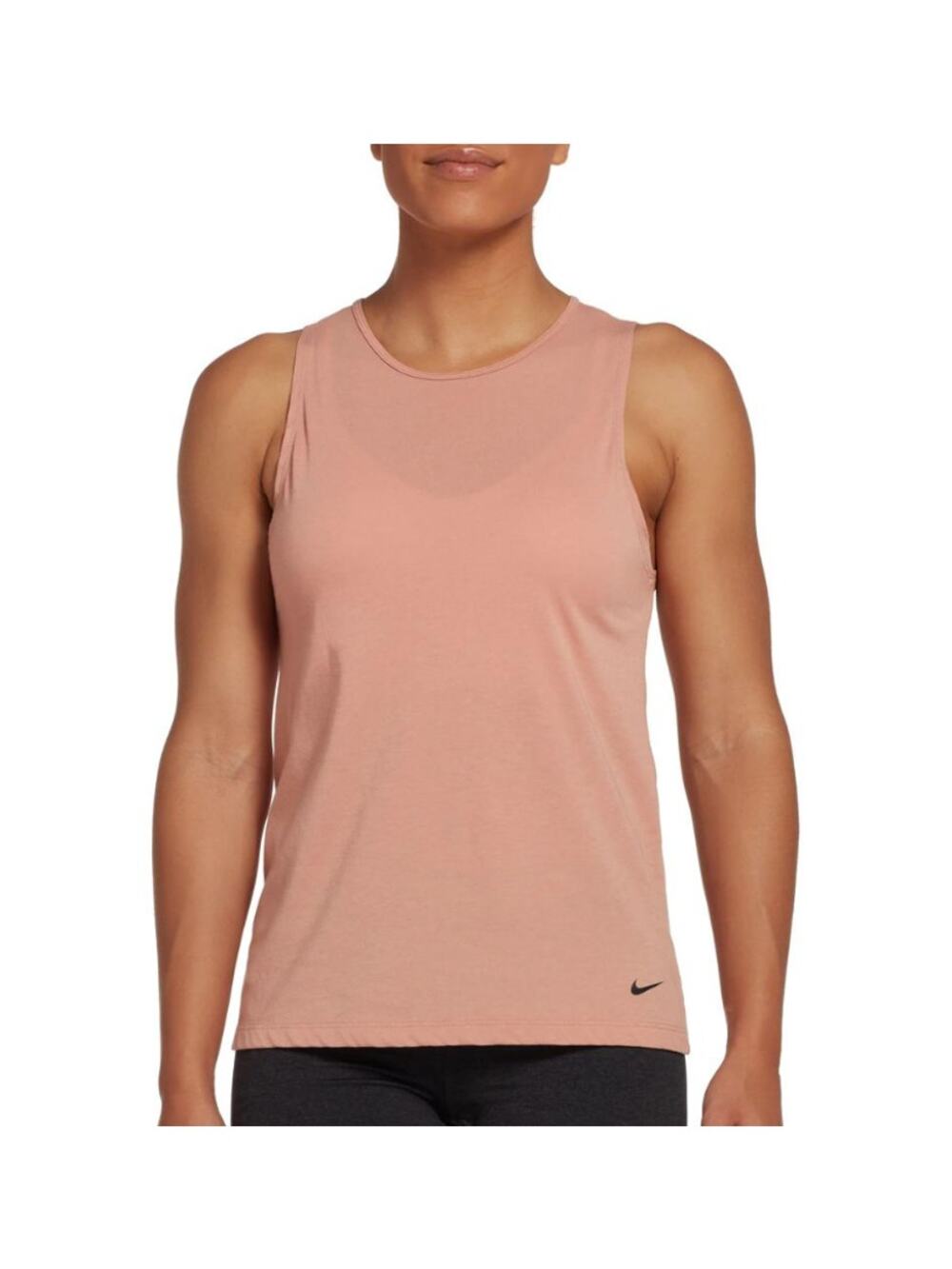 NIKE Dri-FIT Studio Open Back Tank Top Crew Neck Lightweight Pink Womens Size L
